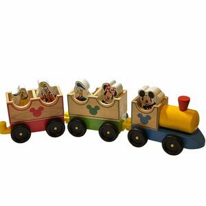 Melissa & Doug Disney Mickey Mouse All Aboard Wooden Train Set Pre-Owned